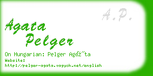 agata pelger business card